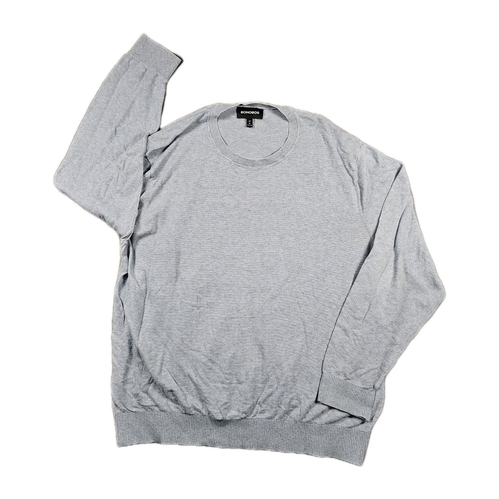 Bonobos Slim Fit Crewneck Sweater XL Light Blue Cotton Viscose Lightweight Mens